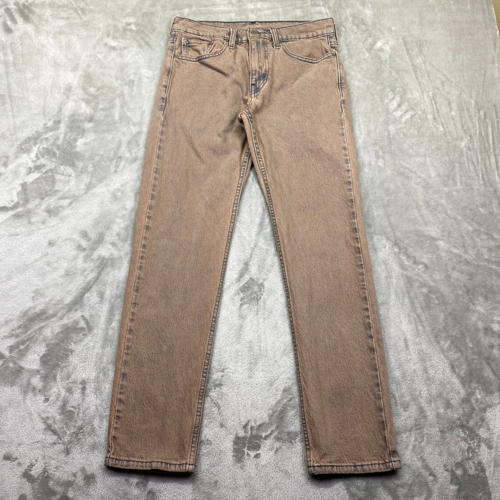 Levi's 502 Regular Taper Jeans Mens Sz 28‎ Brown Faded Denim Grunge Preppy